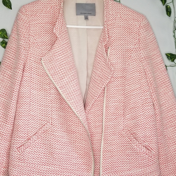 Classiques Entier Red Tweed Petite Lrg Moto Blazer Office Jacket Zip Ope… - Picture 4 of 12